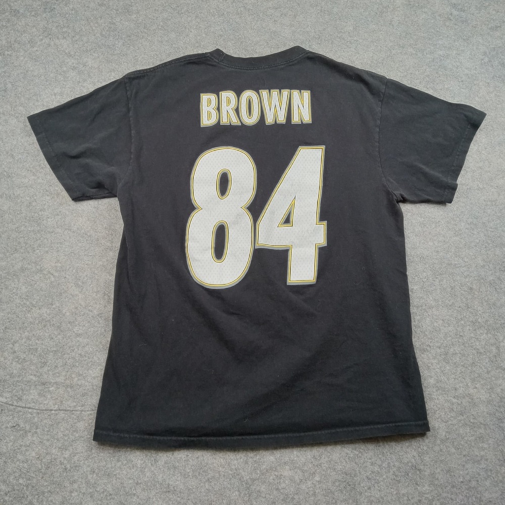 Pittsburgh Steelers Shirt Mens Large Black NFL Football Antonio Brown Jersey 84